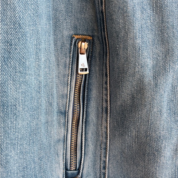 Lauren Ralph Lauren Bryton Denim Moto Denim Jean Jacket Size 14W - Picture 7 of 14